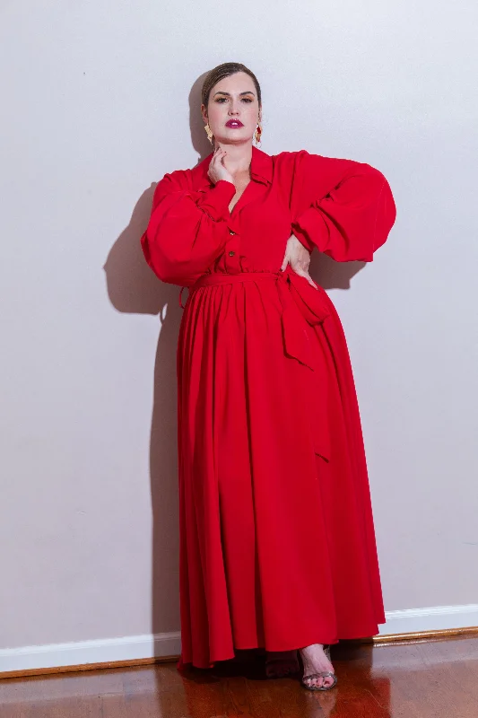 New Deals Classic Maxi Shirt Dress- JIBRI