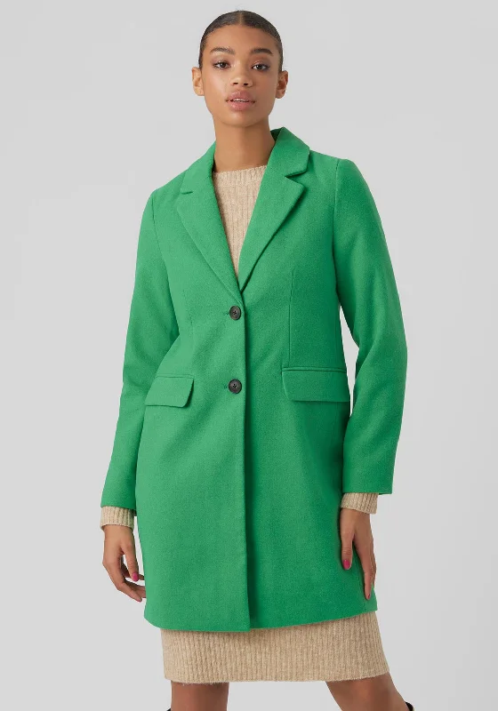 Vero Moda Gianna Faux Wool Coat, Bright Green