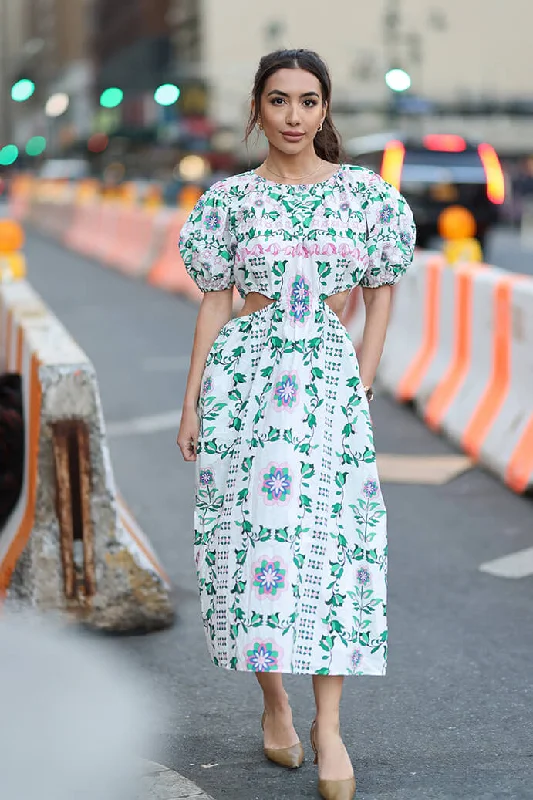 Lowest Price Danielle Green Garden Midi Dress