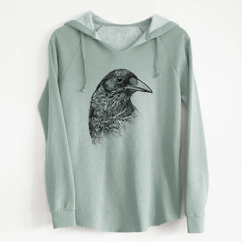 American Crow Bust - Corvus brachyrhynchos - Cali Wave Hooded Sweatshirt