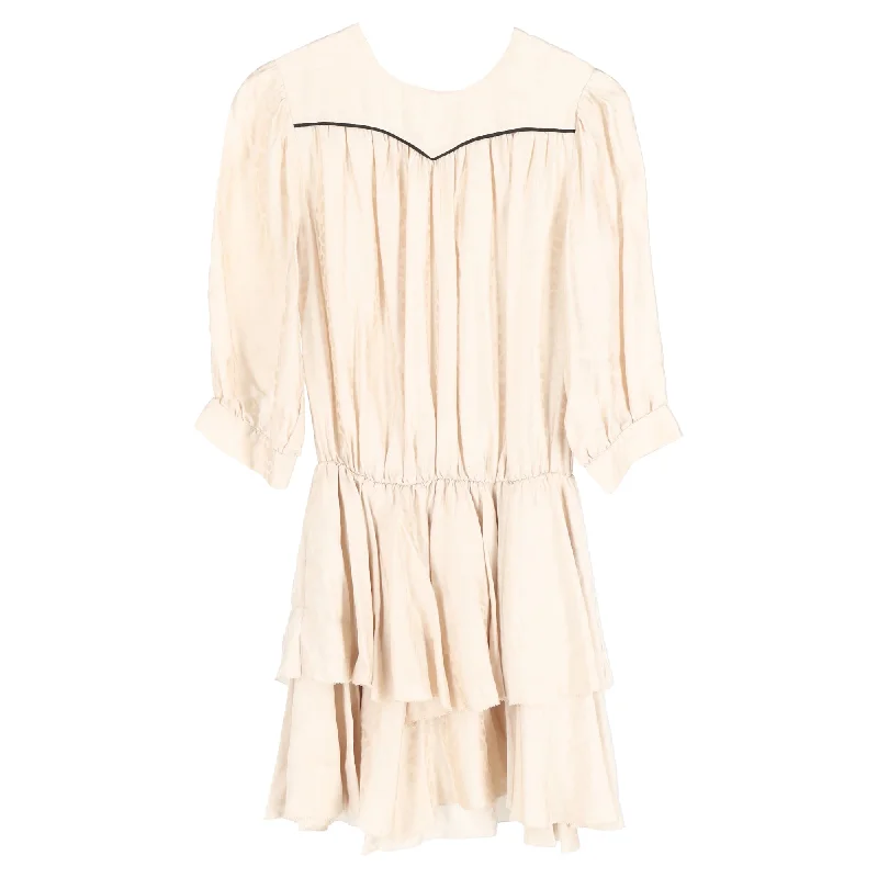 Zadig & Voltaire Rooka Jac Leo Jacquard Dress in Ecru Silk