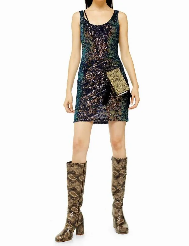 Mermaid Sequin Mini Bodycon Dress In Multicolor