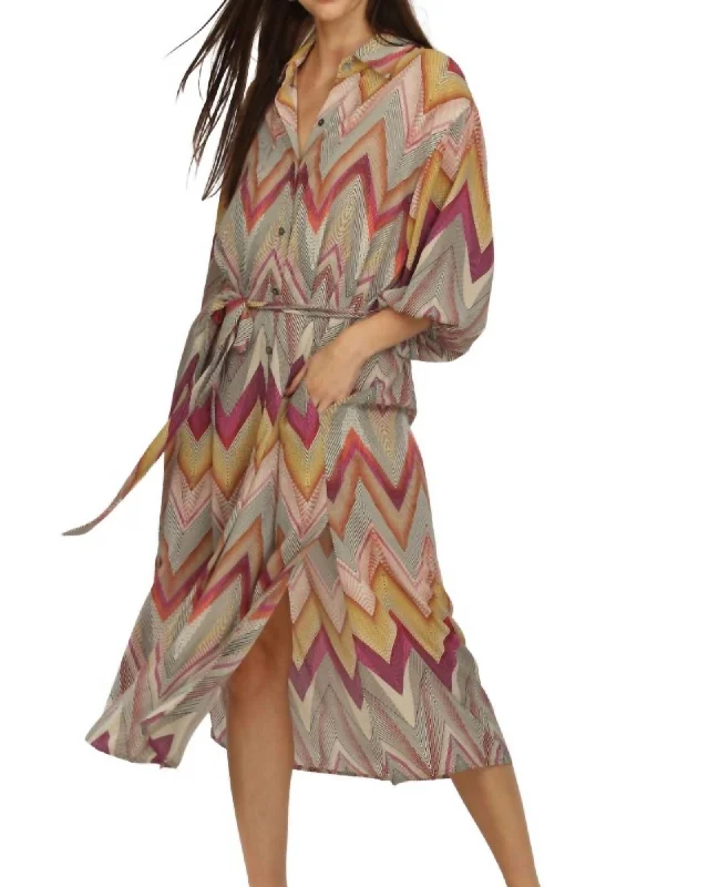 Deal Dash Midi Shirt Dress In Luxe Print | Luxe Print