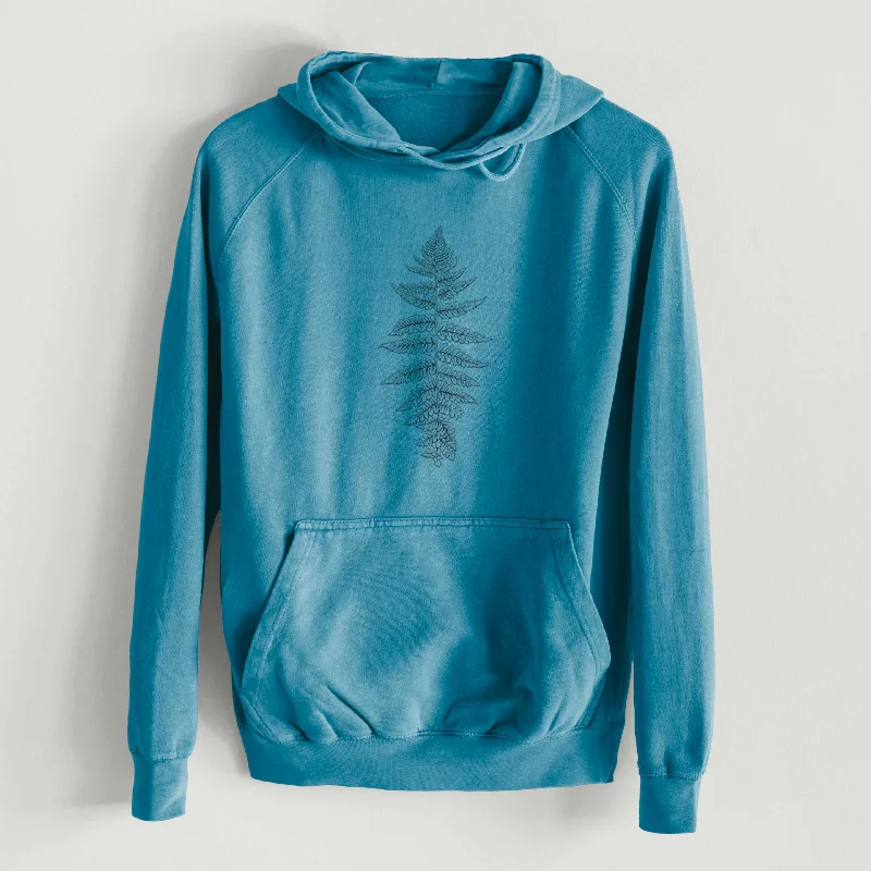 Price Reduction Athyrium filix femina - Lady Fern  - Mid-Weight Unisex Vintage 100% Cotton Hoodie