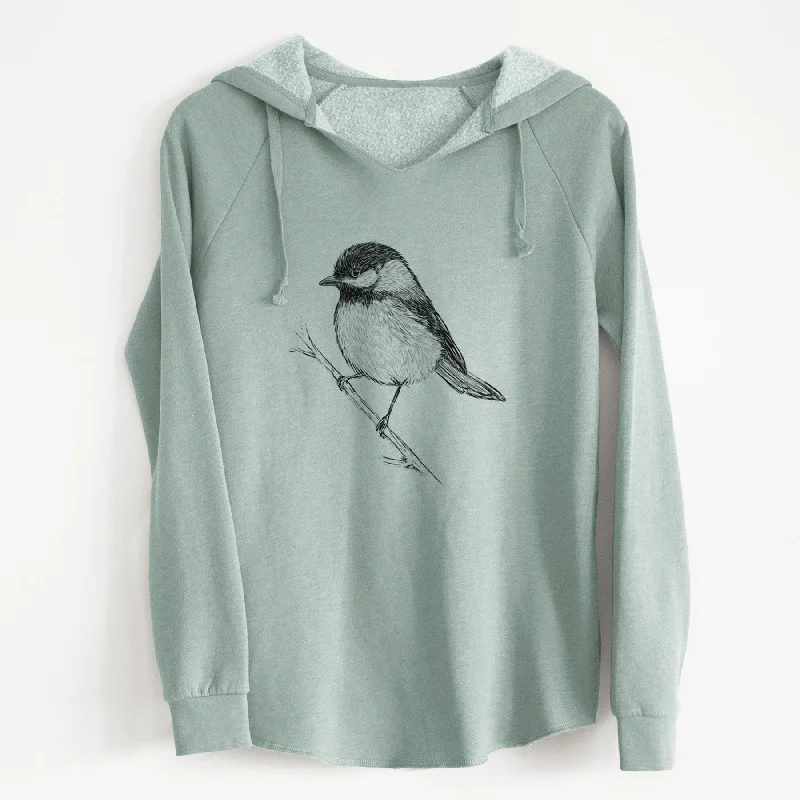 Steals and Deals Black-capped Chickadee - Poecile atricapillus - Cali Wave Hooded Sweatshirt