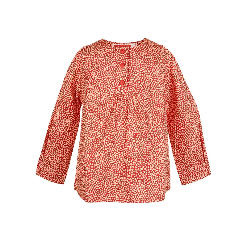 Izzy girl's blouse - Red poppy print