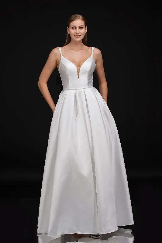 Special Price Nina Canacci B1900 White satin prom dress ballgown with bow size 14