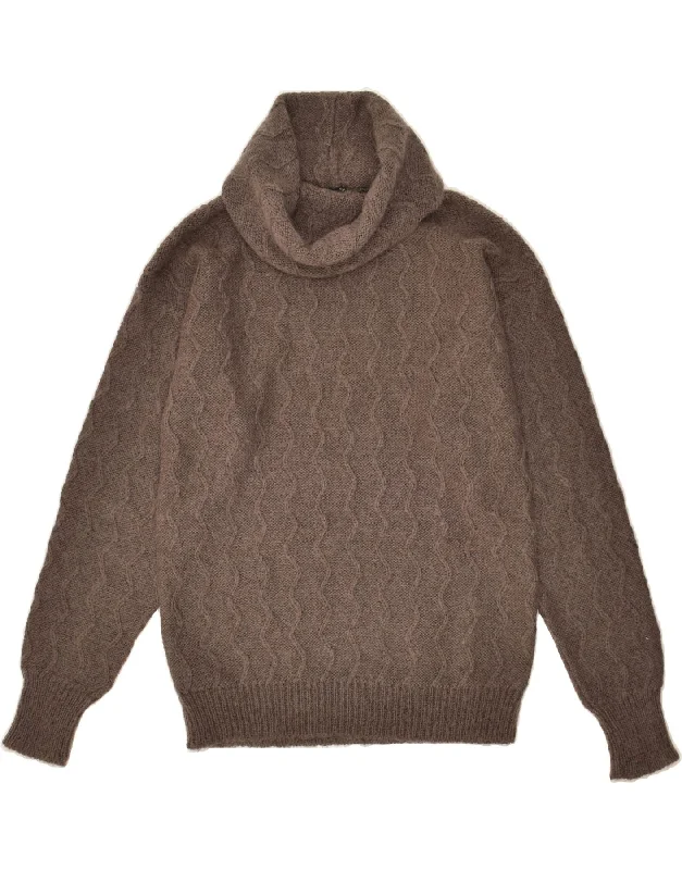 Final Clearance VINTAGE Womens Roll Neck Jumper Sweater UK 12 Medium Brown