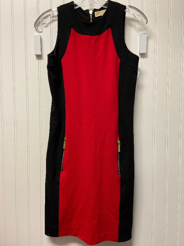 Customer Appreciation Sale Black & Red Dress Casual Midi Michael By Michael Kors, Size S
