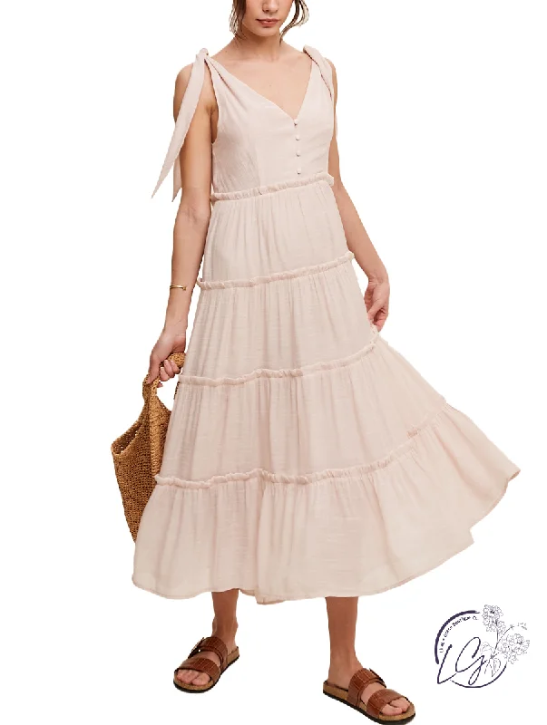 Instant Discount Skies The Limit Tiered Midi Dress