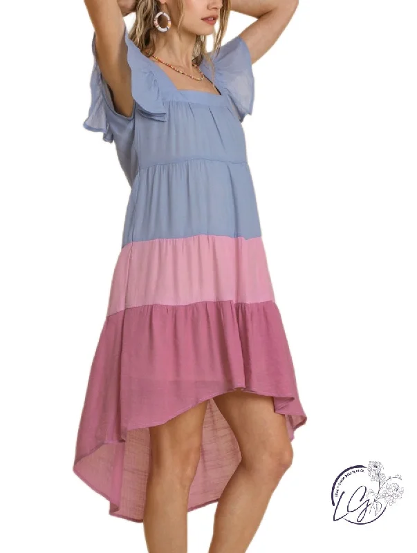 Big Discounts Spin Me Around The Sun Short Ruffle Sleeve Midi Dress