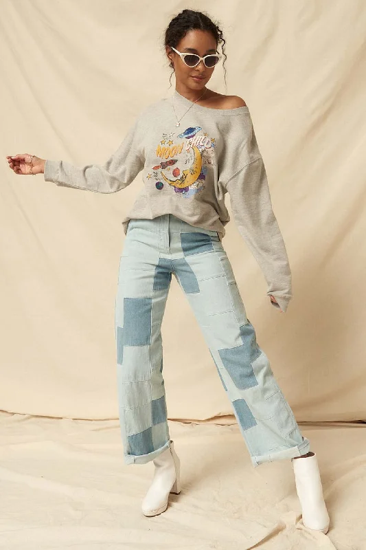 Overstock Moon Child Vintage Graphic Sweatshirt