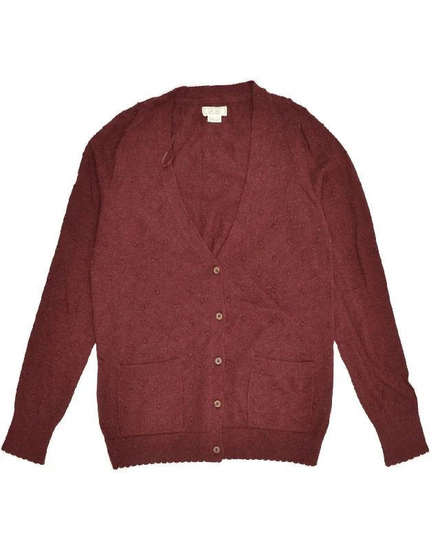 Incredible Offers FAT FACE Womens Cardigan Sweater UK 8 Small Maroon Cotton