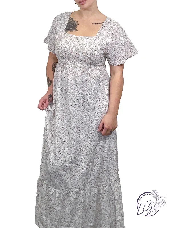 Mega Deal Flower Garden Square Neck Dress