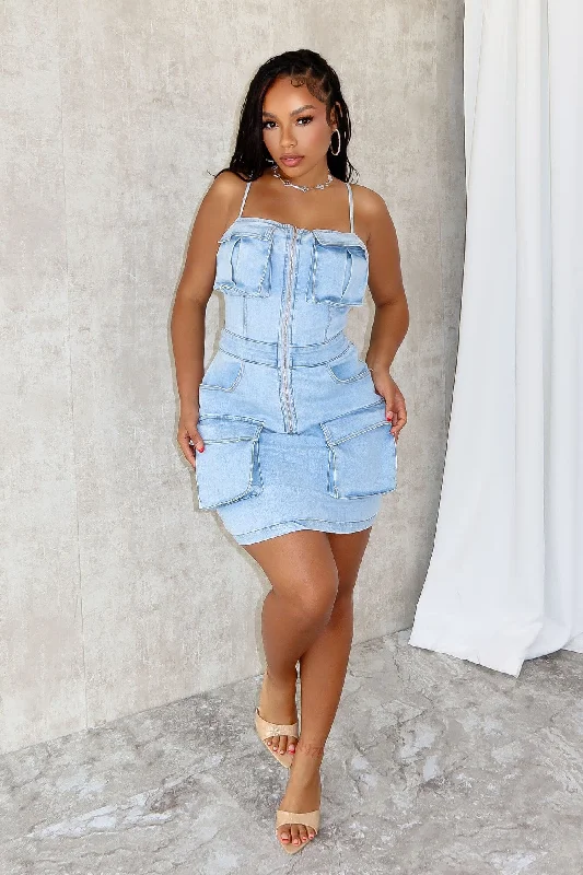 Daily Specials Ice Spice Denim Cami Mini Dress