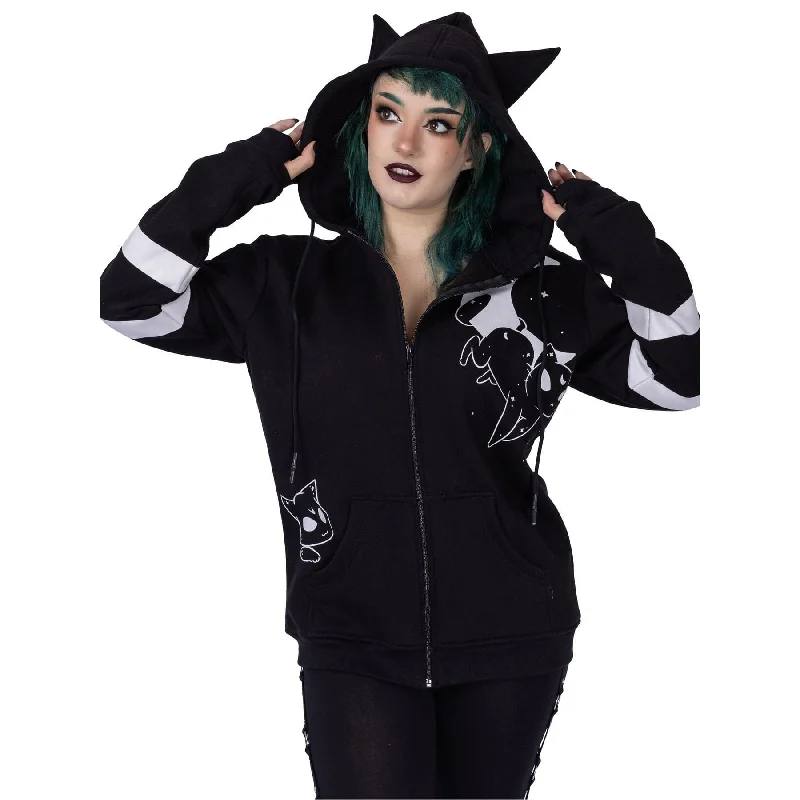 Instant Savings MOON CATS HOOD - BLACK
