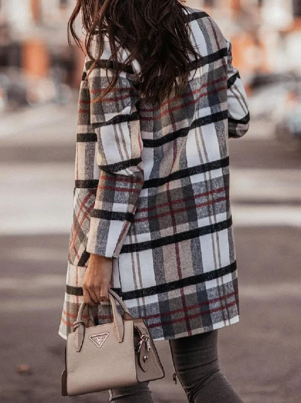 Warm and Stylish Plaid Coat