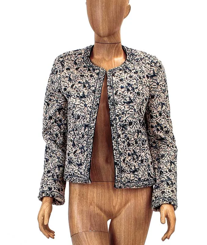 Don't Wait Quilted Print Jacket With Studs