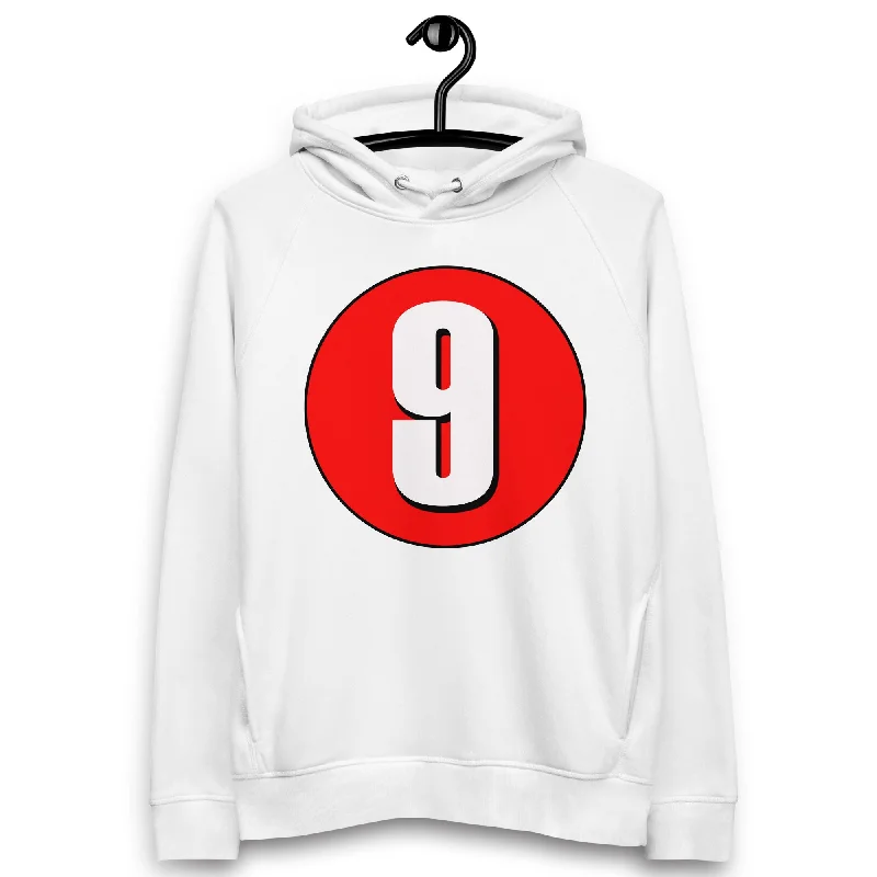 Unisex pullover hoodie: White on Red 9