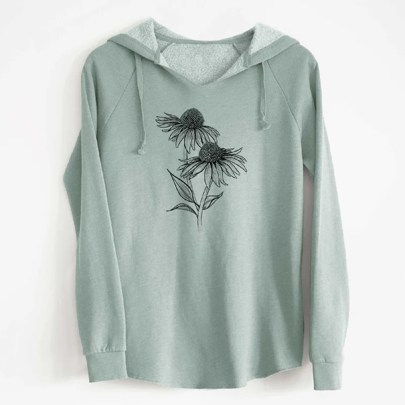 Coneflower - Echinacea purpurea - Cali Wave Hooded Sweatshirt