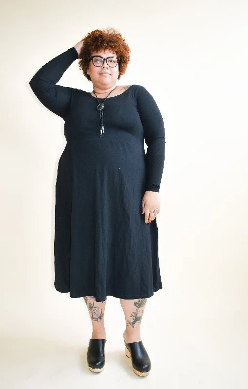 Reduced Prices Megumi Black Modal Longsleeve Dress