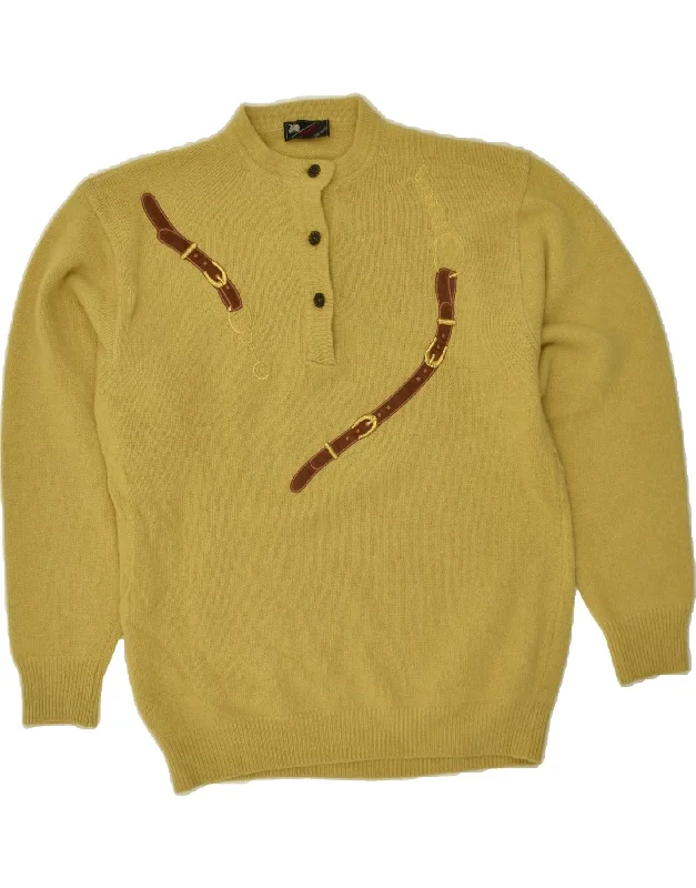 Big Discounts VINTAGE Womens Crew Neck Jumper Sweater UK 16 Large Yellow