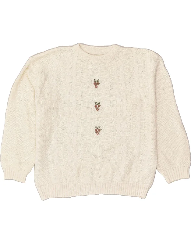 Today’s Special VINTAGE Womens Crew Neck Jumper Sweater UK 18 XL Off White Floral