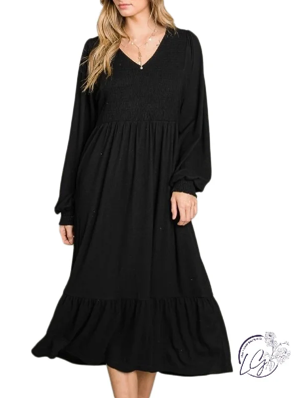 Special Price Graceful Gatherings Smocked Midi Dress