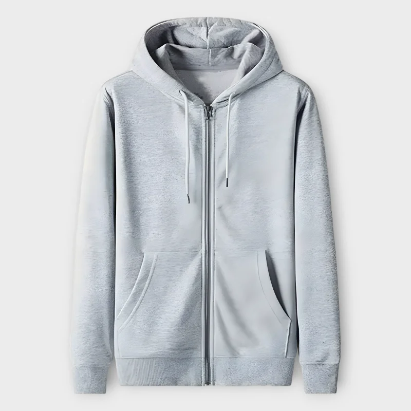Markdowns Winter Gray Zipper Basic Hoodie For Women's