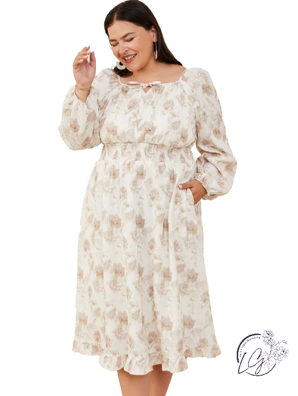 Doorbuster Deal Curvy Fills The Air Floral Dress