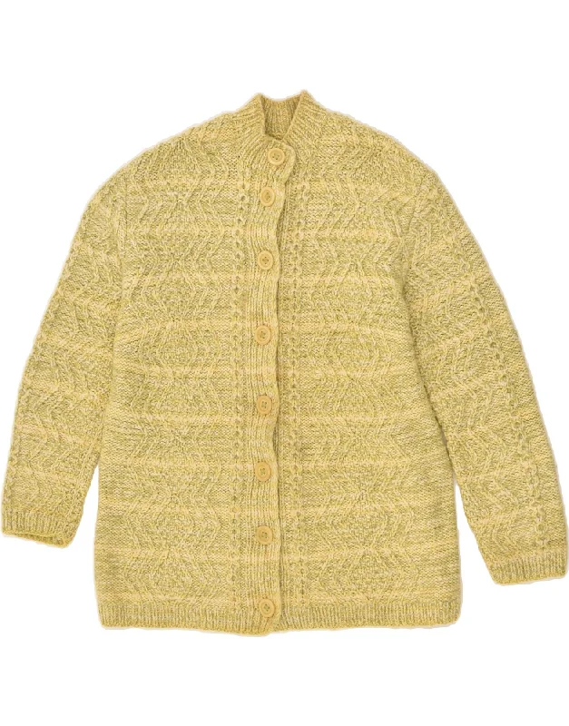 Hurry In VINTAGE Womens Cardigan Sweater UK 20 2XL Yellow