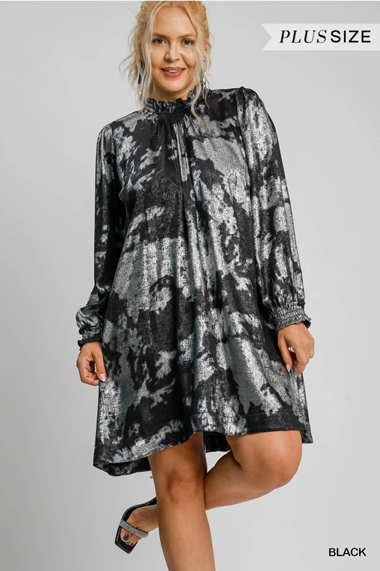 Huge Discounts High Neck Metallic Dress