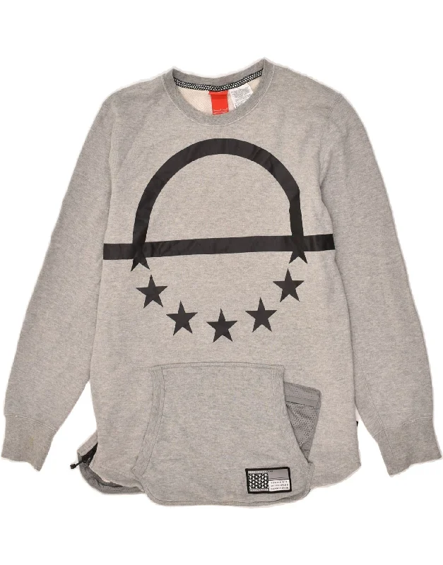Massive Deals NIKE Womens Graphic Sweatshirt Jumper UK 14 Medium Grey Cotton