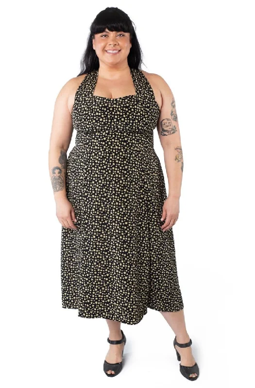 Doorbuster Deal Iris Dress in Black and Creme Dot