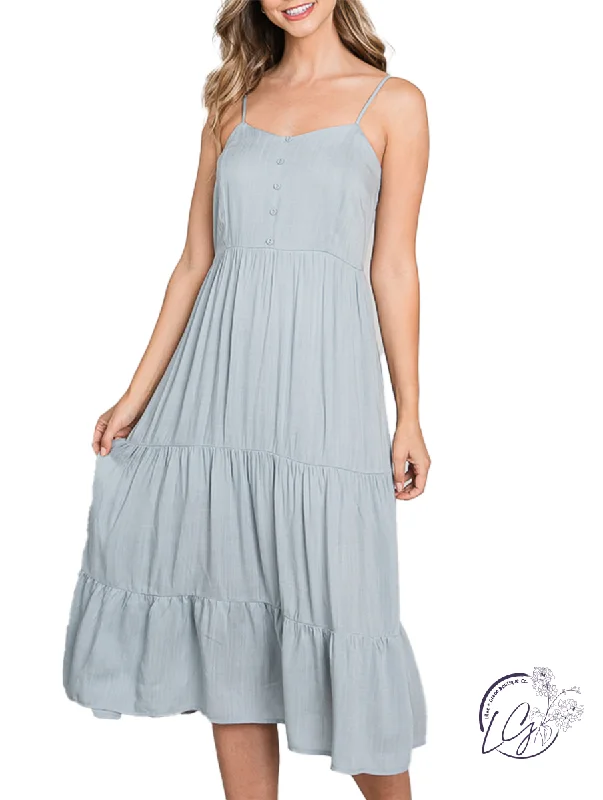 Instant Savings Racing Hearts Tiered Midi Dress