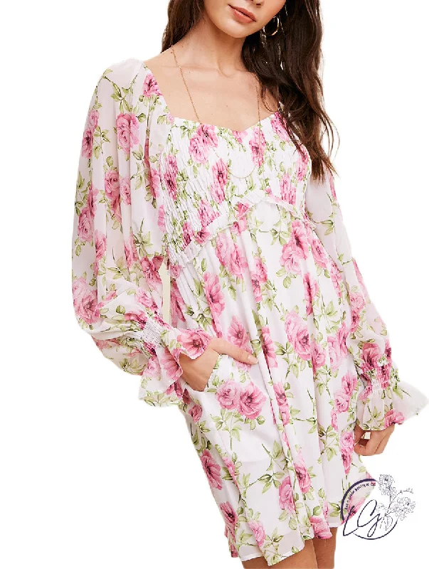 Buy Now Sweet Smell Of Flowers Smocked Chiffon Dress