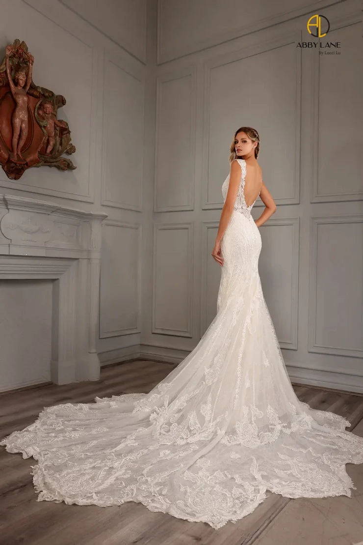 Bargain Prices Abby Lane 97159 Wedding Dress size 6 Ivory Champagne