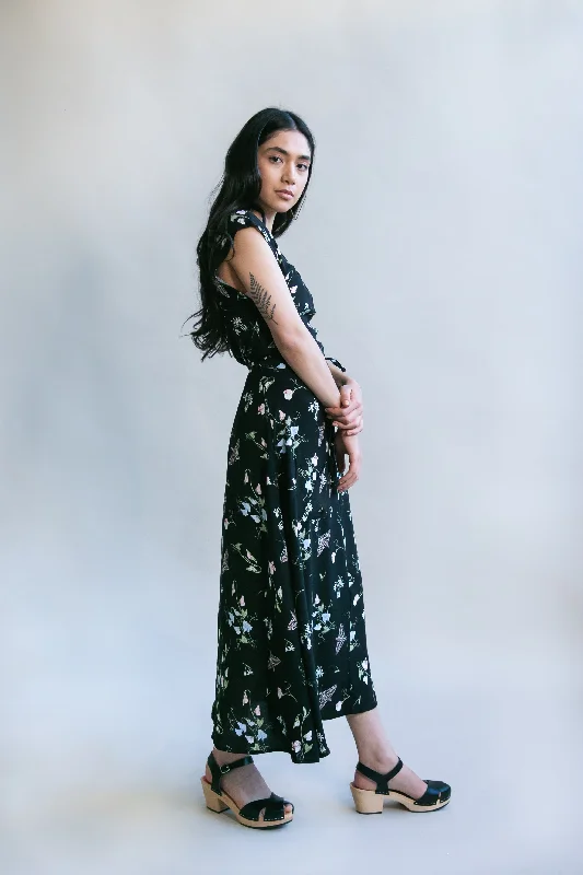 Reduced Prices Belted Bias Dress in Sweet Pea Challis