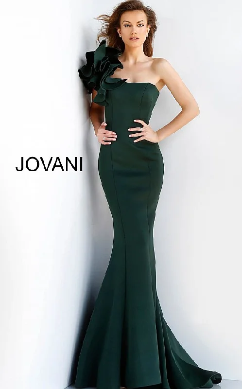 Jovani 63994 Fitted Mermaid One Shoulder Evening Gown Prom Dress Formal