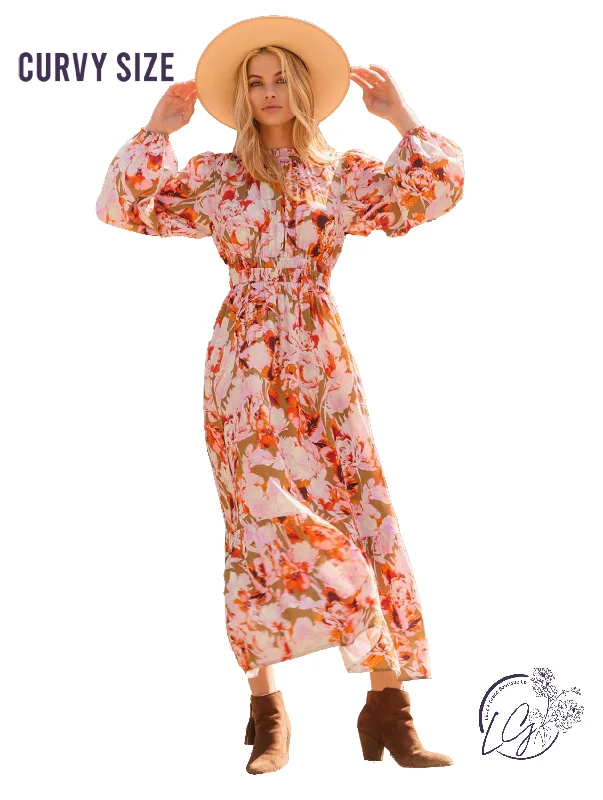Midnight Sale Curvy Wide Open Plains Maxi Dress