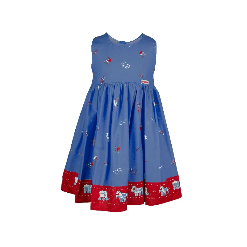 Katie Pinafore Dress - Gypsy Caravan Royal Blue