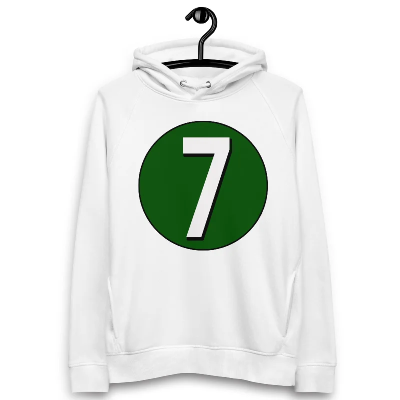 Unisex pullover hoodie: White on Hunter Green 7