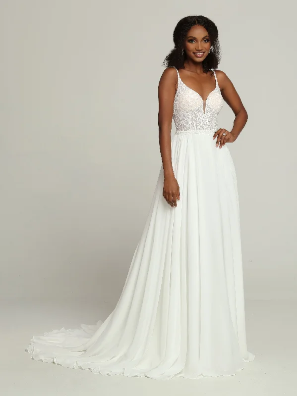 Davinci Bridal 50682 Long Chiffon Beaded A Line wedding dress Bridal Gown