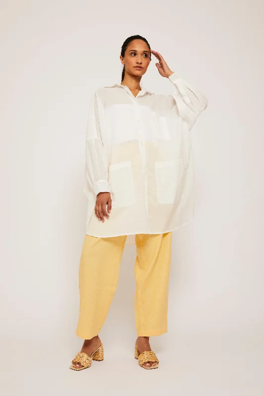 Unmissable Offer Sheer Cotton Smock Blouse - White