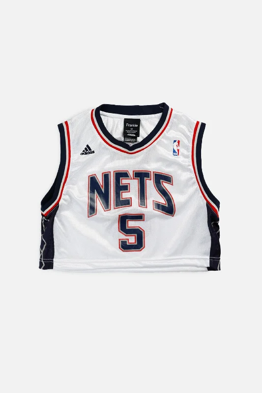 Now or Never Rework New Jersey Nets NBA Crop Jersey - XS