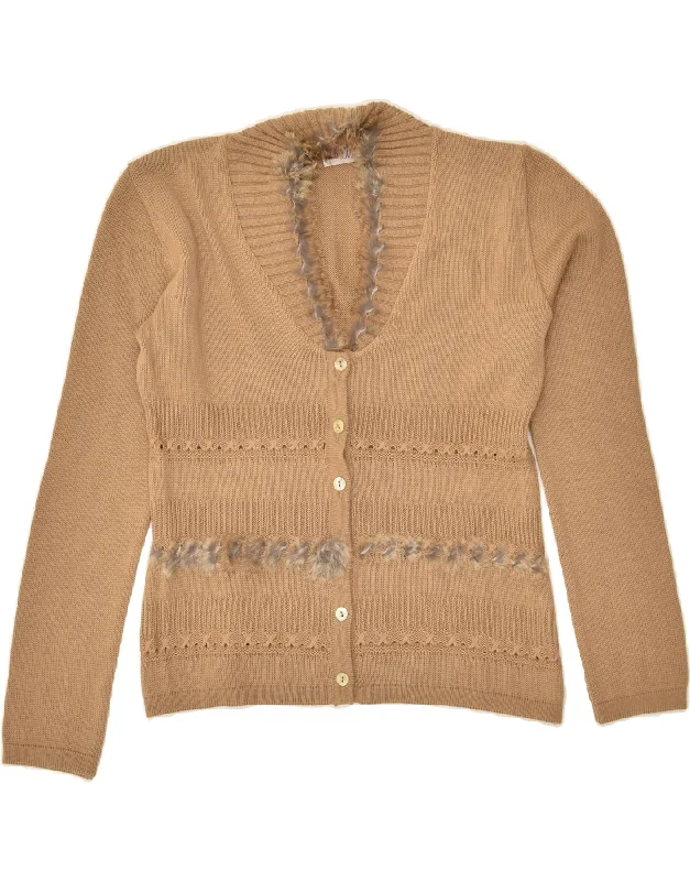Overstock Sale VINTAGE Womens Cardigan Sweater UK 14 Large Brown