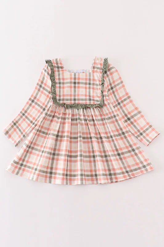 Limited Time Offer Green watercolor plaid girl top