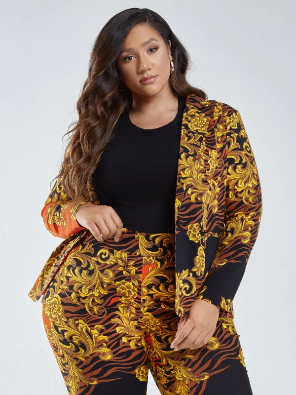 Daily Deals The City Zebra Scroll Print Blazer
