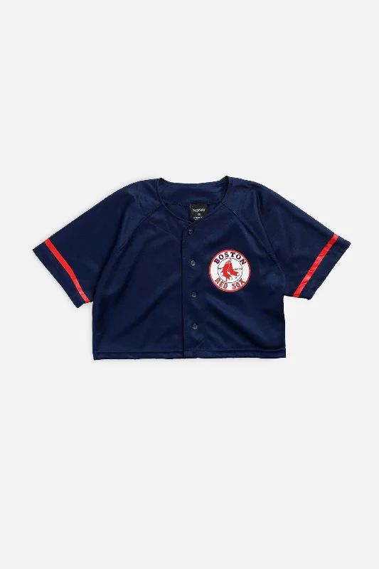 Rework Crop Boston Red Sox MLB Jersey - S