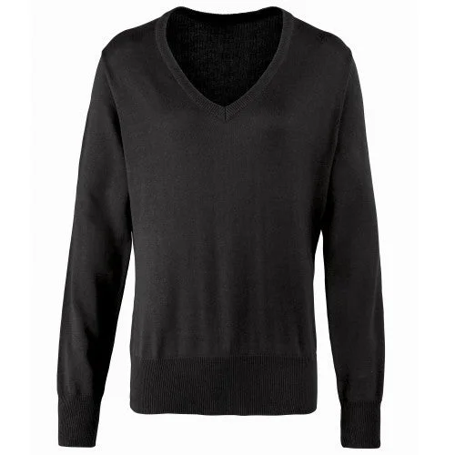 Premier Womens/Ladies V-Neck Knitted Sweater / Top